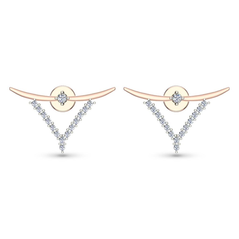 Ziya Rose Gold Diamond Stud Earrings