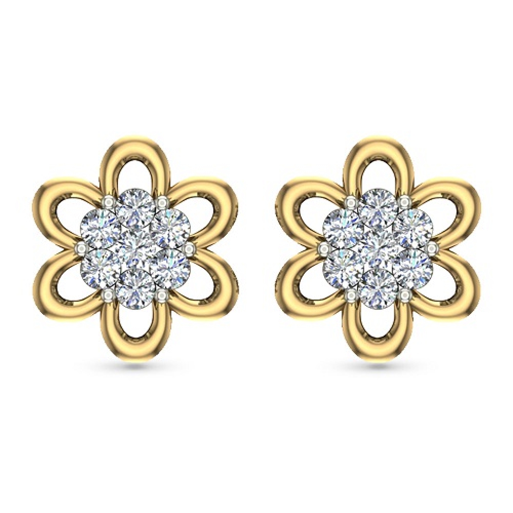 Shamaya Rose Gold Diamond  Stud Earrings