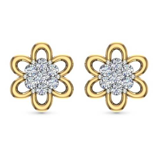Shamaya Rose Gold Diamond  Stud Earrings