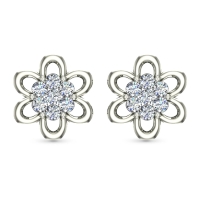 Shamaya White Gold Diamond  Stud Earrings
