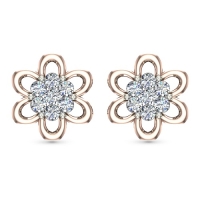 Shamaya Rose Gold Diamond  Stud Earrings