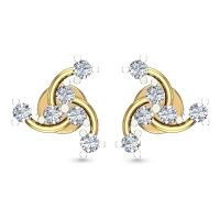 Ishika Yellow Gold Diamond  Stud Earrings