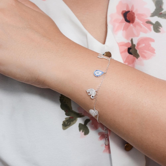 925 Silver Heart Charm Bracelet | Silver Bracelet For Women