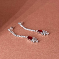 925 Sterling Silver Red Stone Earrings 925 Sterling Silver Red Stone Earrings