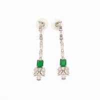 925 Sterling Silver Green Drop Earrings 925 Sterling Silver Green Drop Earrings
