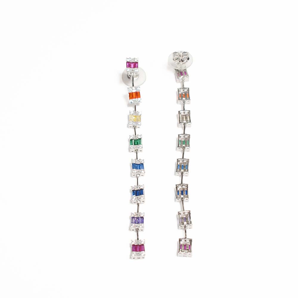 925 Sterling Silver Rainbow Drop Earrings