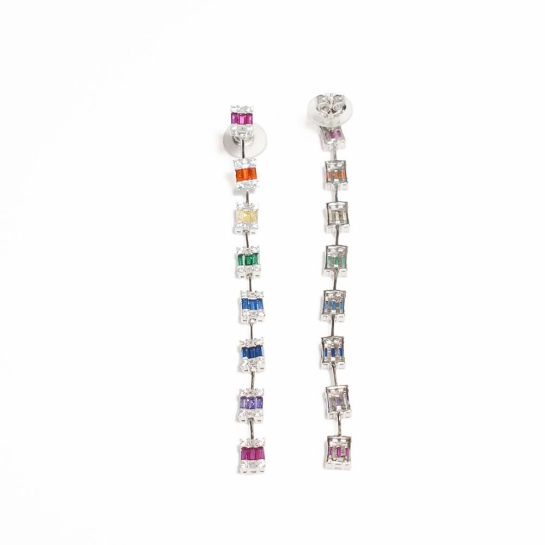 925 Sterling Silver Rainbow Drop Earrings