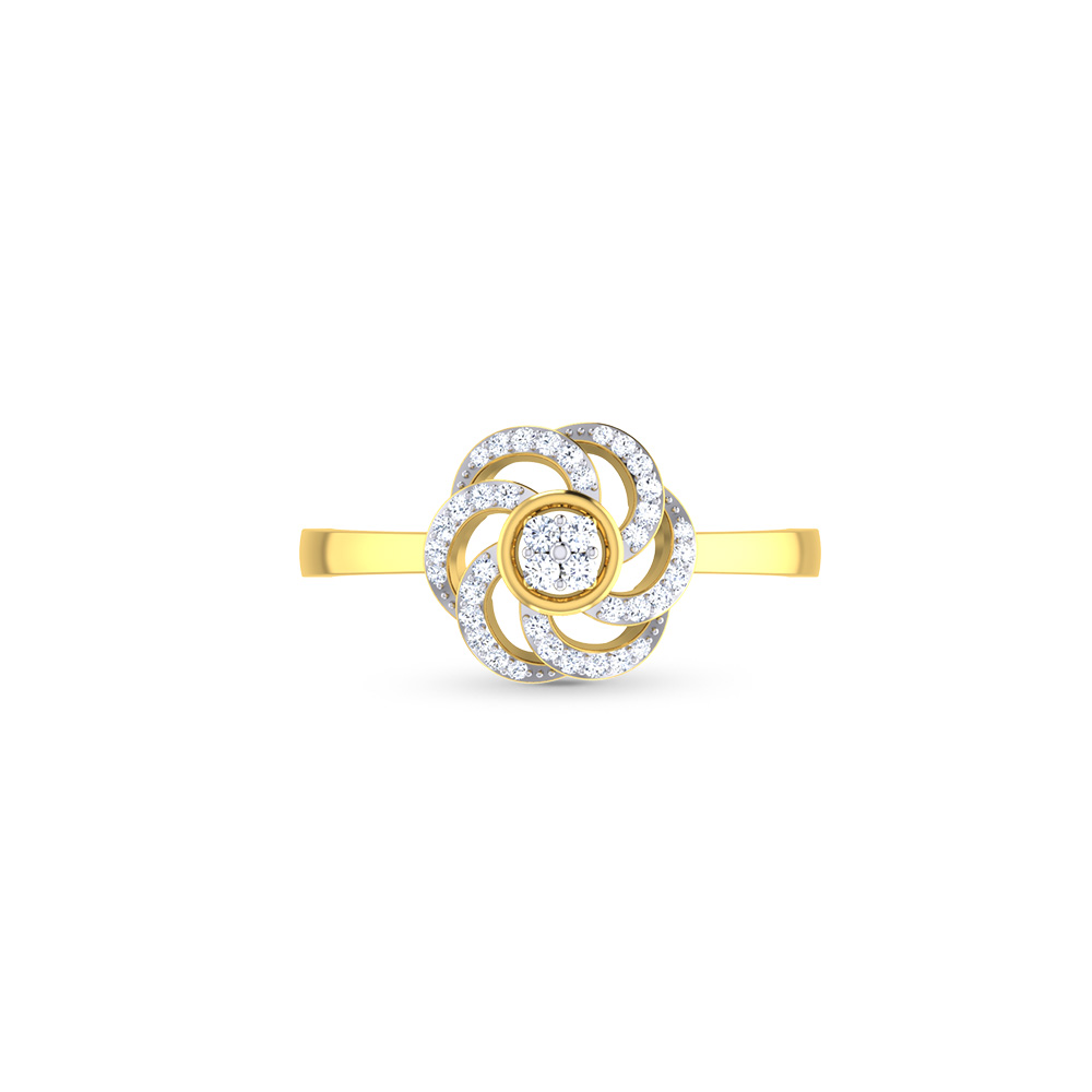 Birdie Gold and Diamond Ring For Engagement