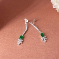 925 Sterling Silver Green Stone Earrings 925 Sterling Silver Green Stone Earrings