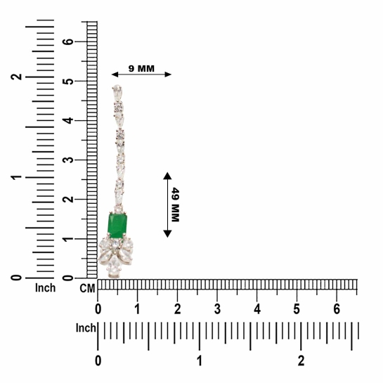 925 Sterling Silver Green Stone Earrings