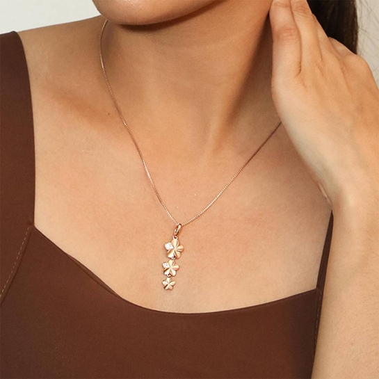 925 Sakshi Sterling Silver Rose Drops and Pendant