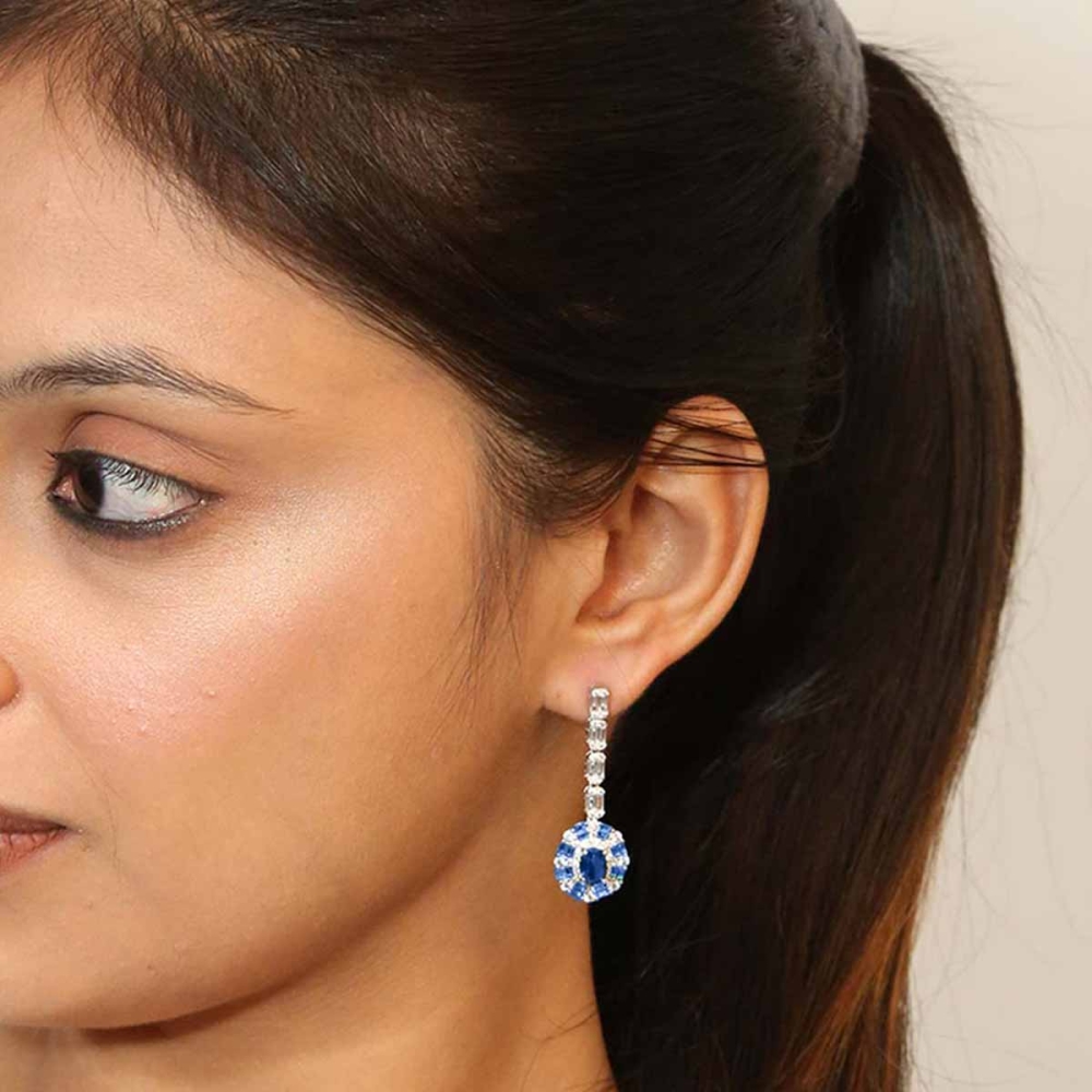925 Renu Sterling Silver blue  Earrings