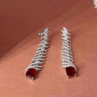 925 Lavanya Sterling Silver Red Stone Earrings 925 Lavanya Sterling Silver Red Stone Earrings