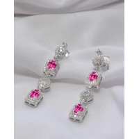 925 Parul Sterling Silver Pink Earrings 925 Parul Sterling Silver Pink Earrings