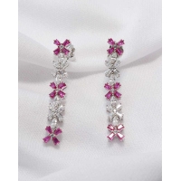 925 Manya Sterling Silver Pink Earrings 925 Manya Sterling Silver Pink Earrings