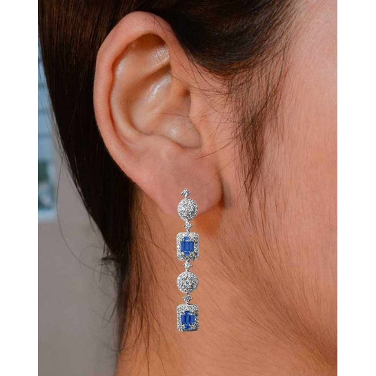 925 Samiksha Sterling Silver Blue Earrings