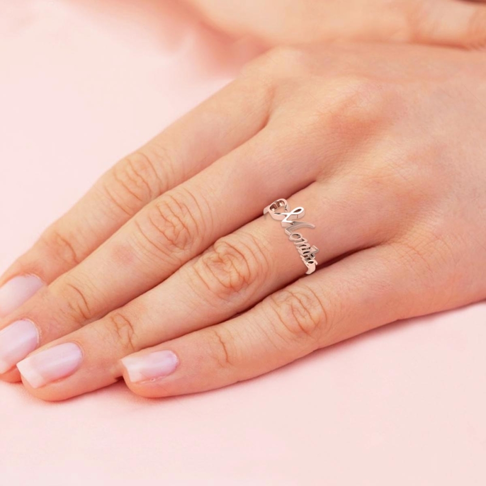 monika name gold ring 