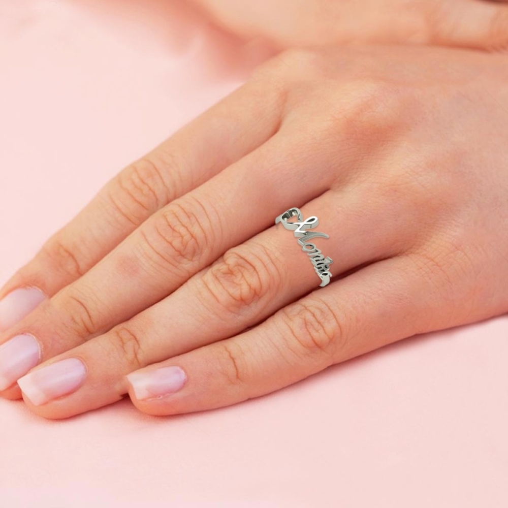 monika name gold ring 
