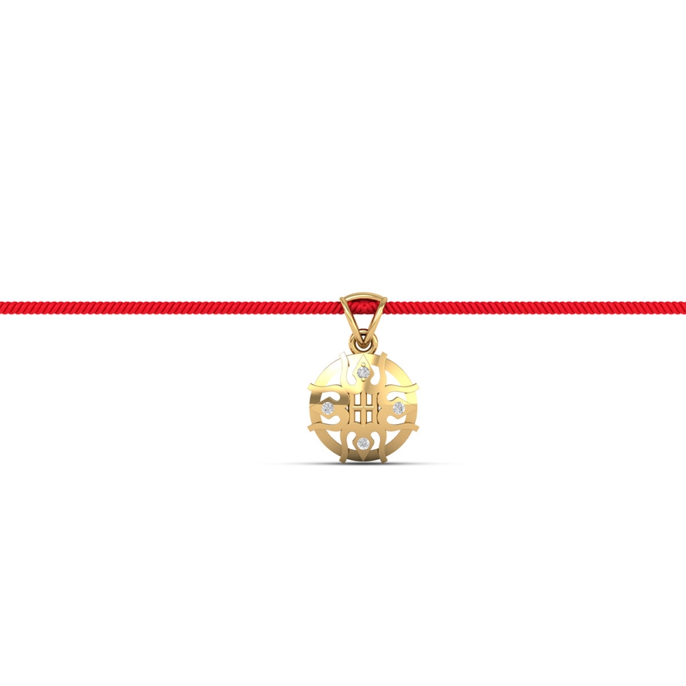 Hena Gold Rakhi for Brother and Bhabhi
