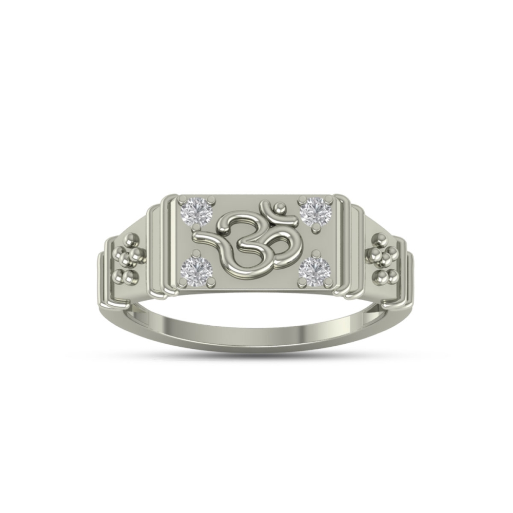 Sangam OM signet Diamond Ring