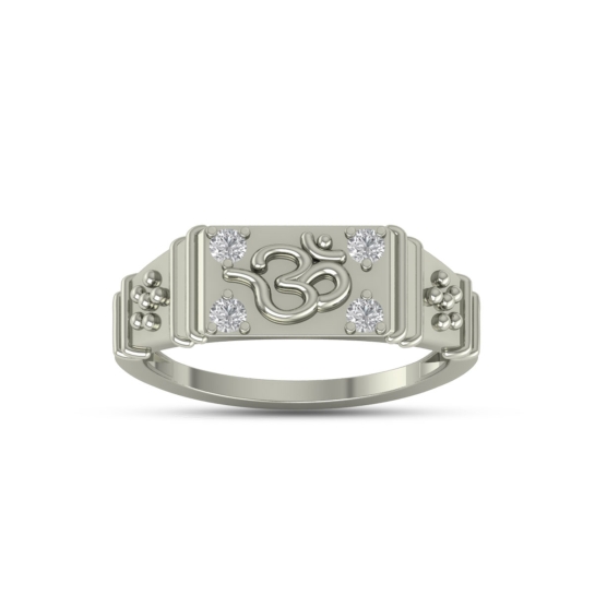 Sangam OM signet Diamond Ring