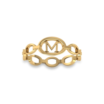 M Alphabet Gold Ring&hellip;