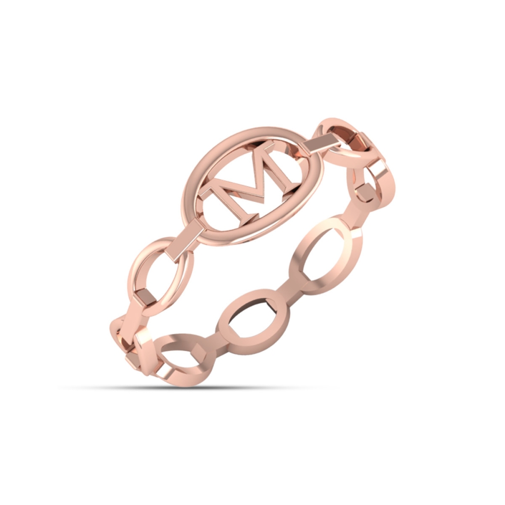 M Alphabet Gold Ring