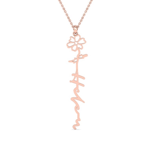 Helen Name Gold Pendant | October Birth Flower
