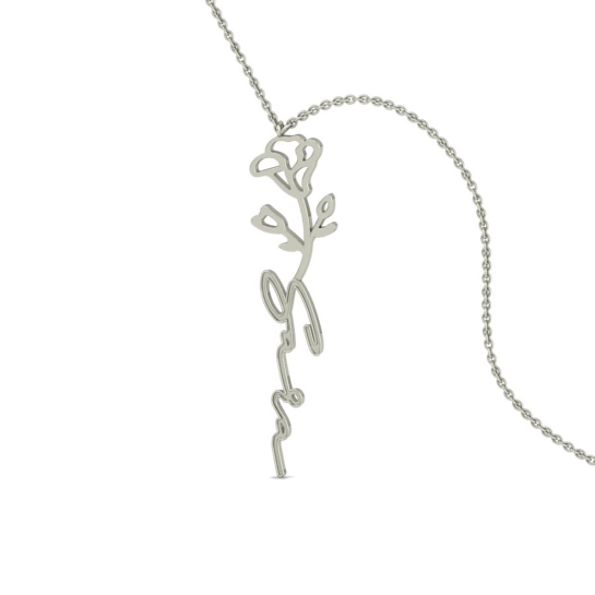 Sara Name Gold Pendant | September Birth Flower