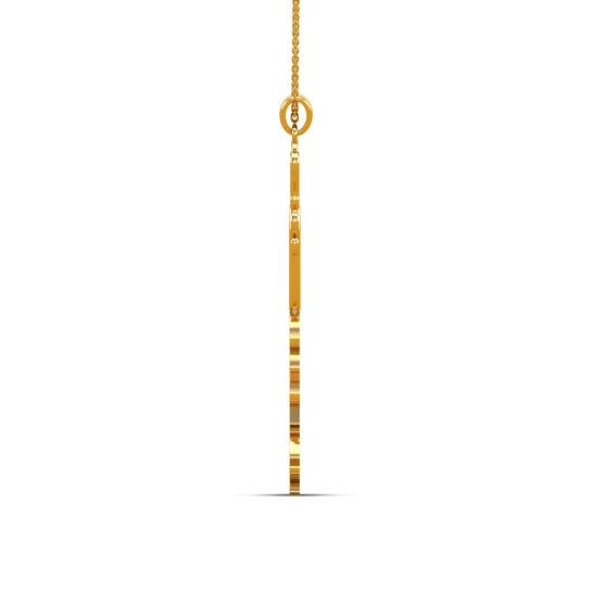 Neha Name Gold Pendant | September Birth Flower