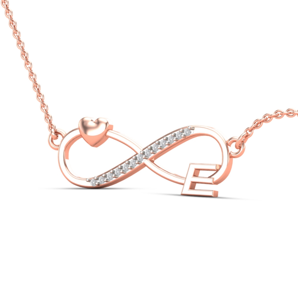 E Alphabet Diamond Pendant