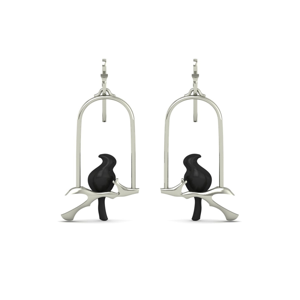 Parrot gold earring 