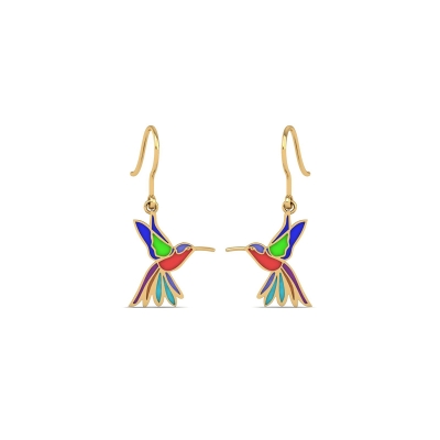 Hummingbird gold earring for daily use