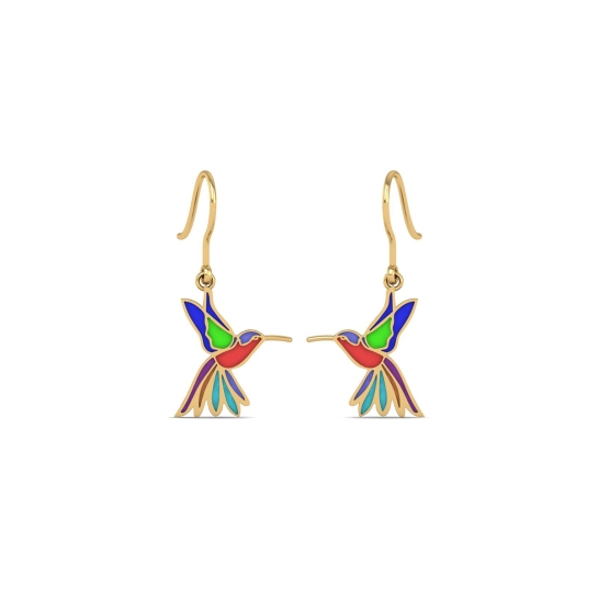 Hummingbird gold earring for daily use