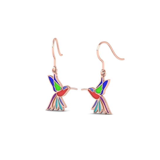 Hummingbird gold earring for daily use
