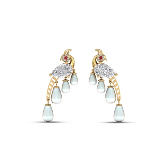 Menaka gold pearl earrings 