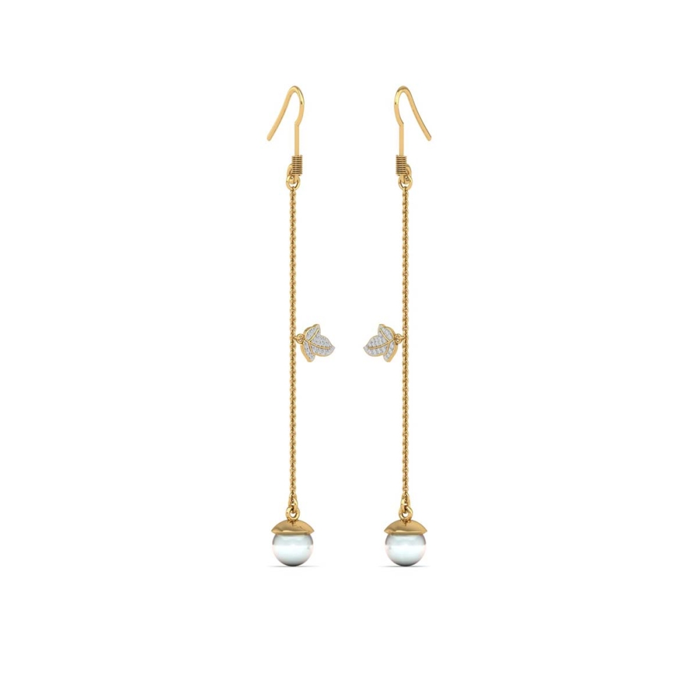 Purak pearl gold diamond earrings