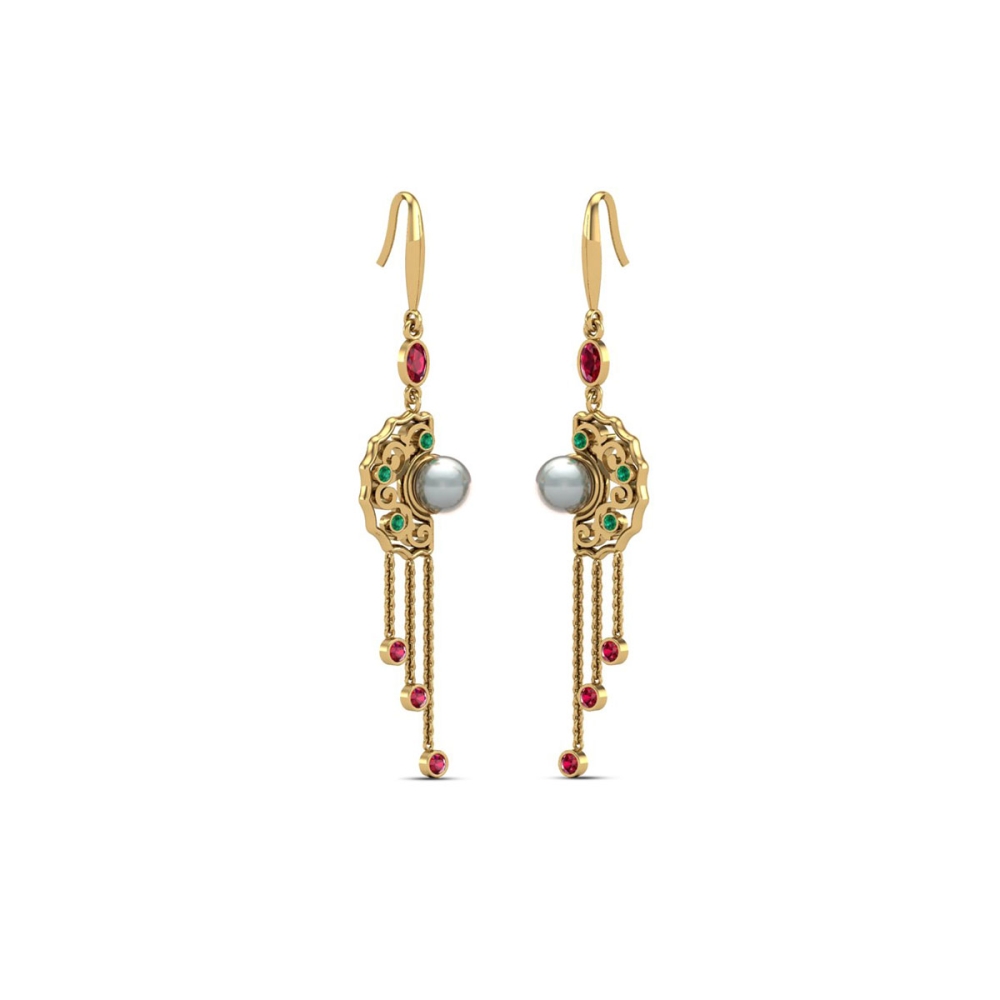 Jhanak gold pearl earring 
