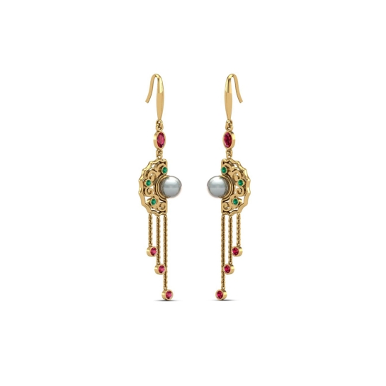 Jhanak gold pearl earring 