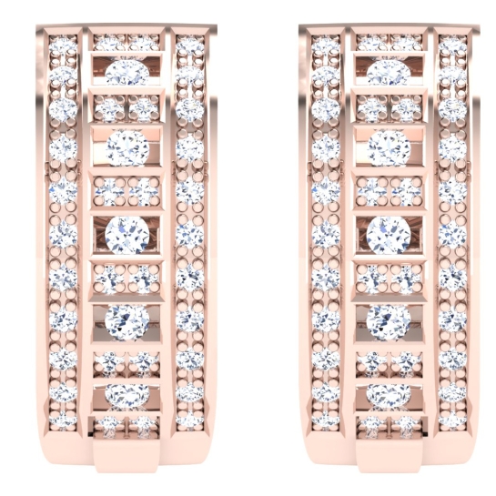 Ashni Rose Gold  Diamond Earrings 