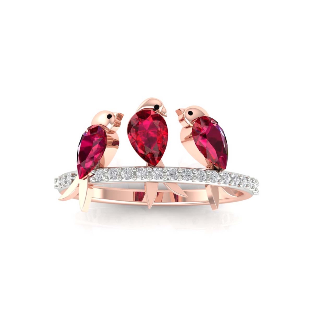 Peri Stone And Diamond Ring