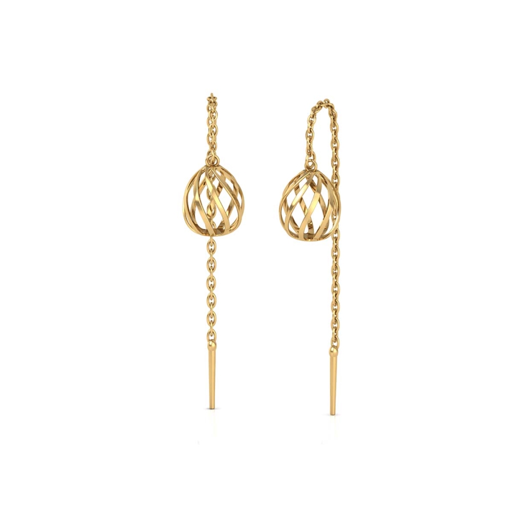 Shomish Sui Dhaga Gold Earring