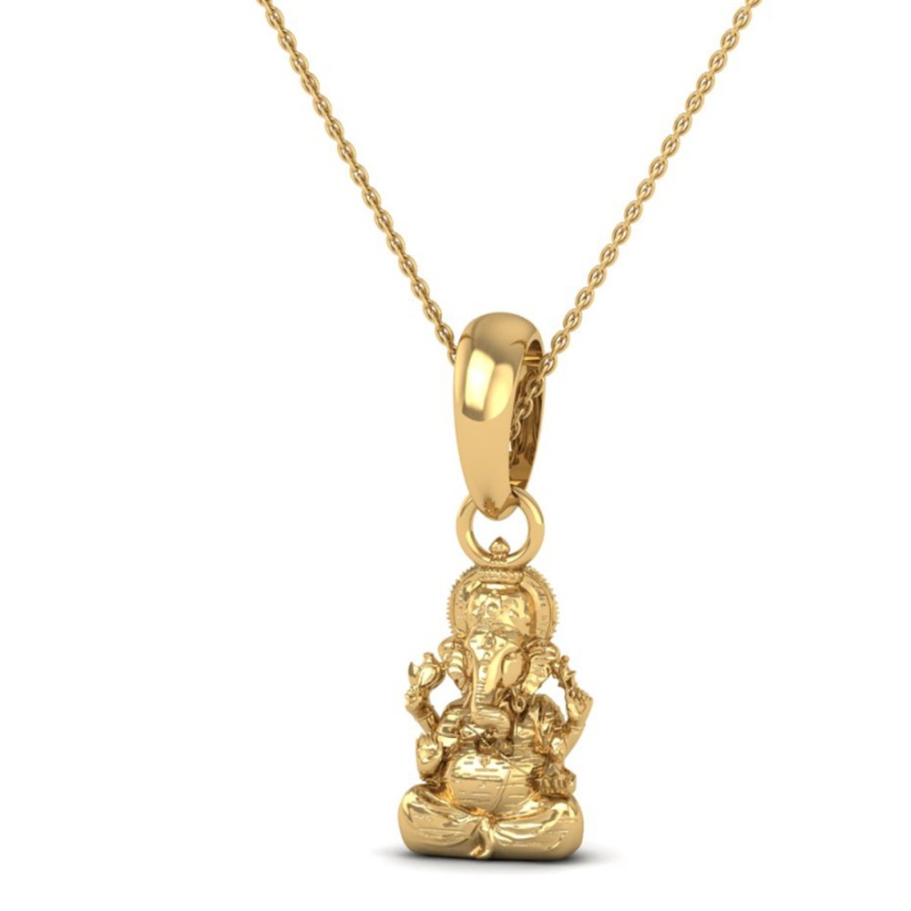 18K-2.2GM Lord Ganesh  Locket Pendant For Men and Women