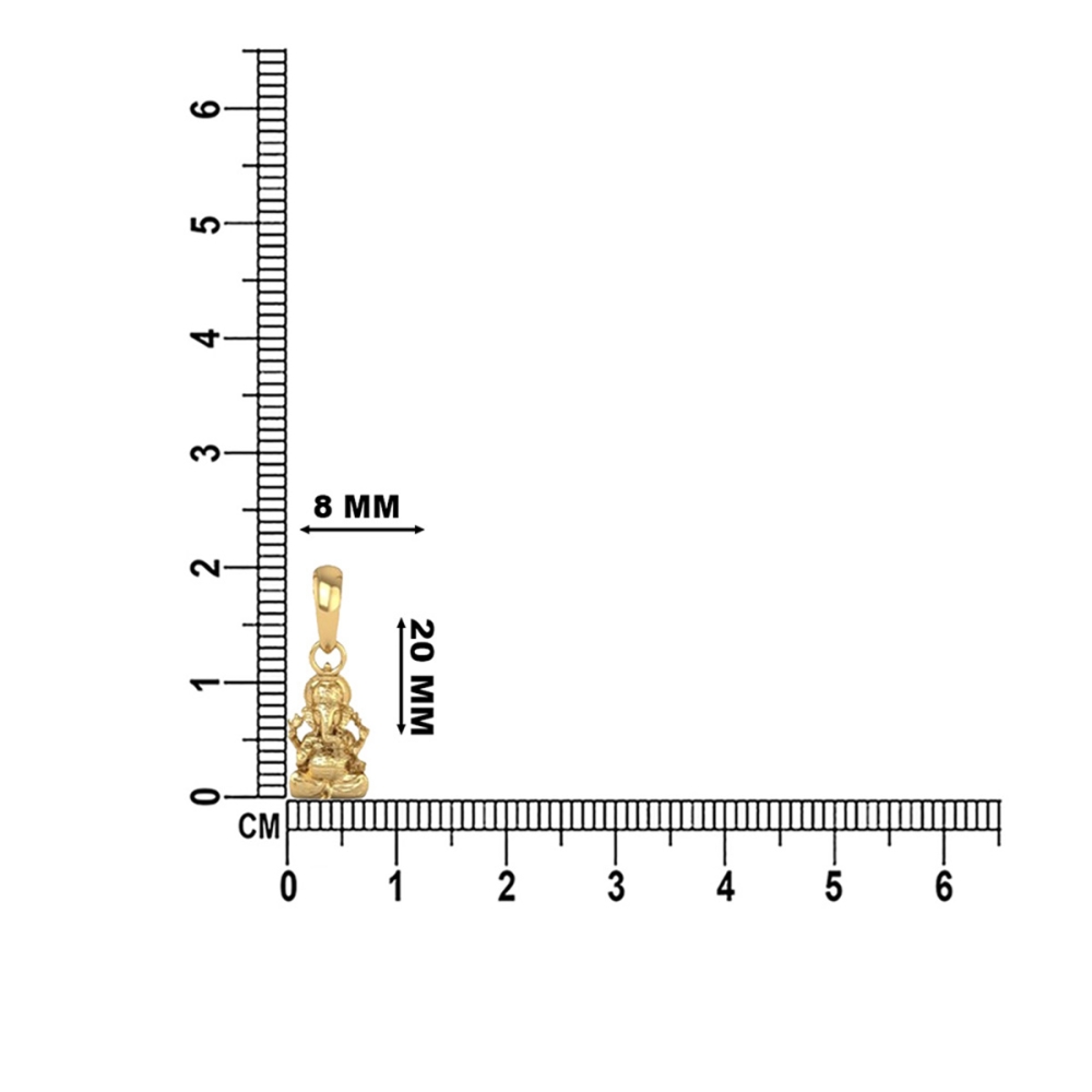 18K-2.2GM Lord Ganesh  Locket Pendant For Men and Women