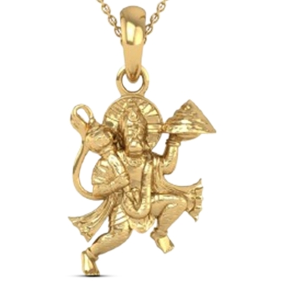 22K-5.2GM Yellow Gold Lord Hanuman Locket Pendant For Men and Women