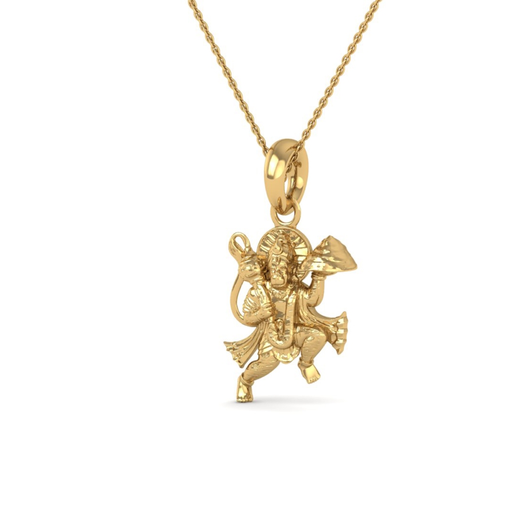 22K-1.6GM Yellow Gold Lord Hanuman Locket Pendant For Men and Women