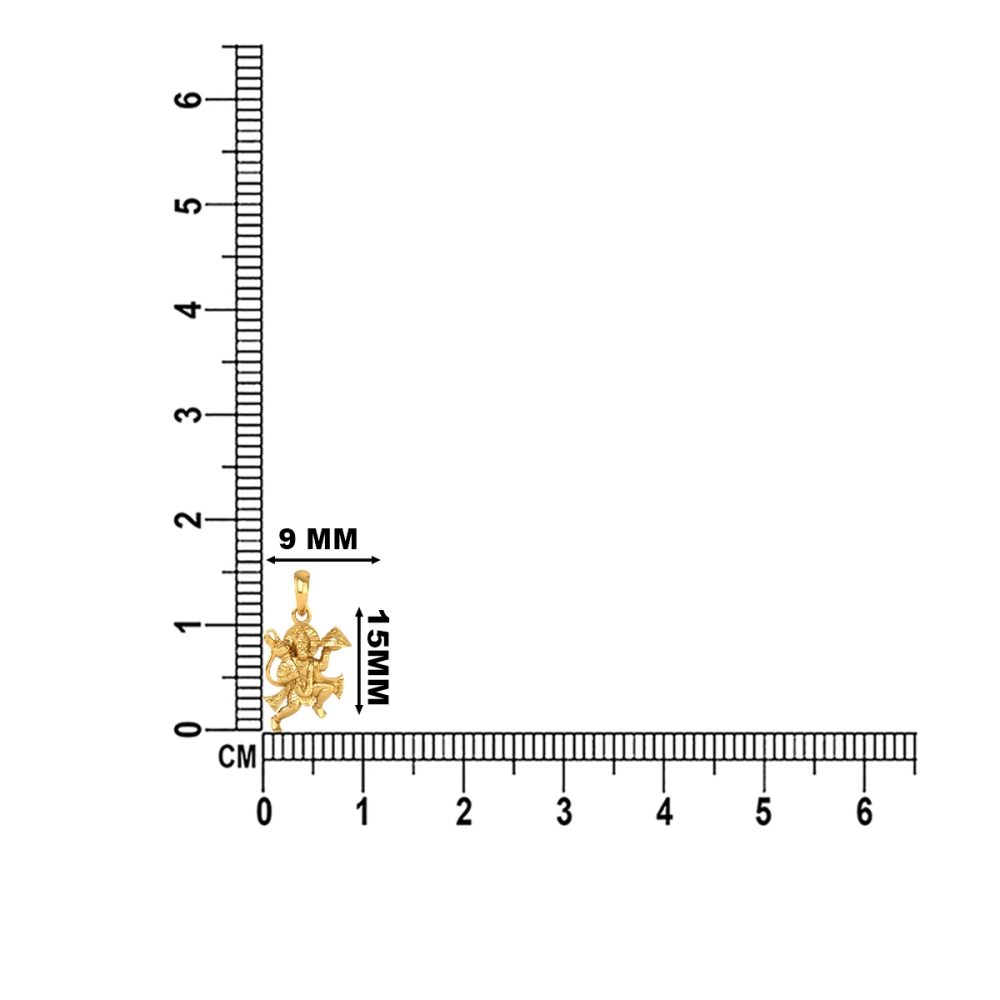 22K-1.6GM Yellow Gold Lord Hanuman Locket Pendant For Men and Women