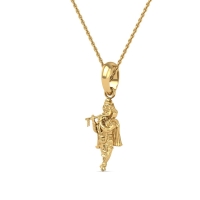24K-2GM Yellow Gold Lord Krishna Locket Pendant For Men and Women.