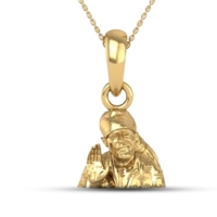 24K-3.2GM Yellow Gold Lord Sai Baba Locket Pendant For Men and Women