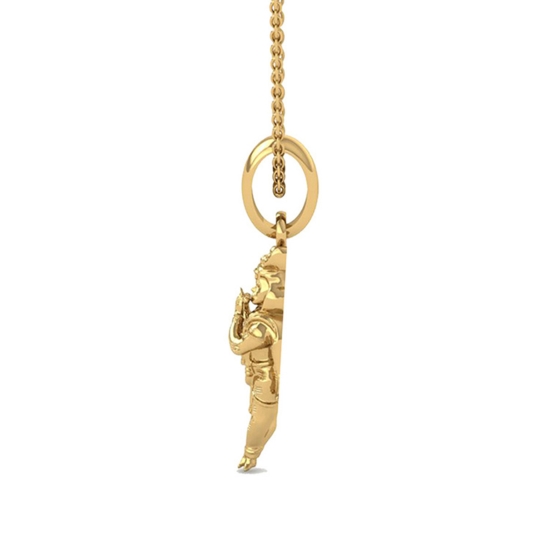 18K-3.2GM Yellow Gold Lord Krishna Locket Pendant For Men and Women
